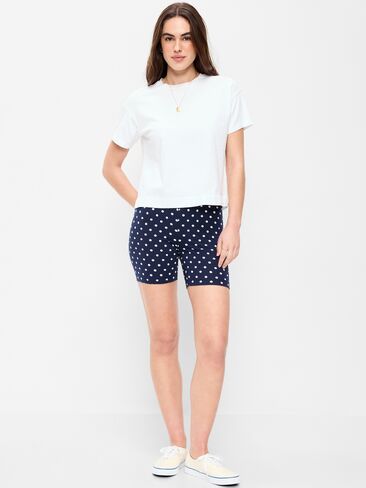 شورت جيرسي لراكبي الدراجات النارية بخصر عالٍ من Old Navy - درزة داخلية 6 بوصة - نقاط سوداء in Kuwait