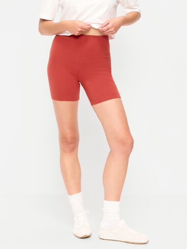 Old Navy High-Waisted Jersey Biker Shorts -- 6-inch inseam - Deep Rose in Kuwait