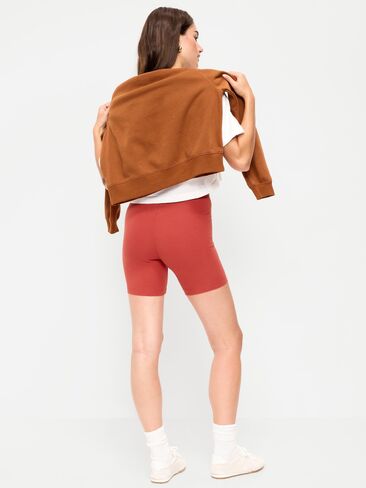 Old Navy High-Waisted Jersey Biker Shorts -- 6-inch inseam - Deep Rose in Kuwait