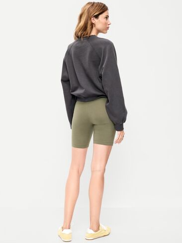 Old Navy High-Waisted Biker Shorts -- 8-inch inseam - Stone Wall in Saudi Arabia