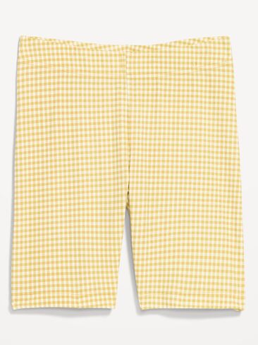 Old Navy High-Waisted Biker Shorts -- 8-inch inseam - Yellow Gingham in Saudi Arabia