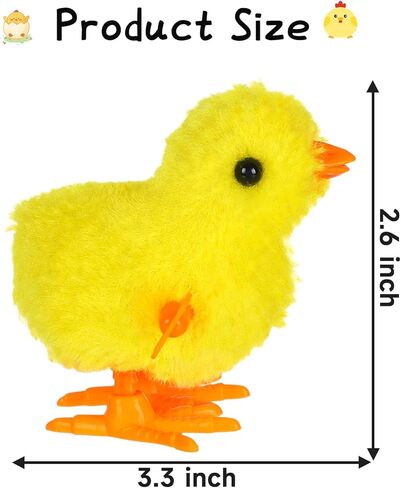 DECYOOL 6PCS Wind Up Bunny and Chick Clockwork Toys Novel Easter Wind Up Toys for Easter Eggs Plush Chicken Wind Up Toys for Easter Basket Stuffer （Color Random） in Saudi Arabia