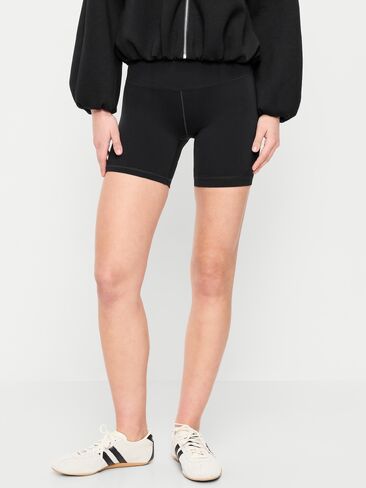 Old Navy High-Waisted StudioSmooth Biker Shorts -- 6-inch inseam - Black Jack 2 in Saudi Arabia