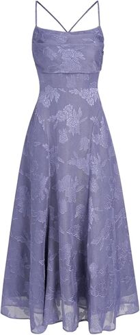 RIHOAS Women's Maxi Dresses Wedding Guest Dress A-Line Long Square Neck Backless Sling for Beach Wedding Party in Saudi Arabia