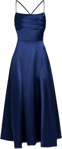 RIHOAS Women's Maxi Dresses Wedding Guest Dress A-Line Long Square Neck Backless Sling for Beach Wedding Party in Saudi Arabia