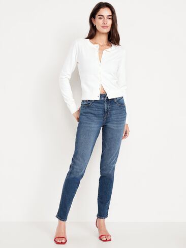Old Navy High-Waisted Vintage Slim Jeans - Medium Indigo in Saudi Arabia
