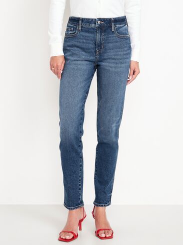 Old Navy High-Waisted Vintage Slim Jeans - Medium Indigo in Saudi Arabia