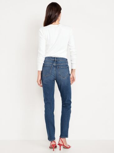 Old Navy High-Waisted Vintage Slim Jeans - Medium Indigo in Saudi Arabia