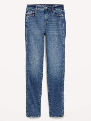 Old Navy High-Waisted Vintage Slim Jeans - Medium Indigo in Saudi Arabia