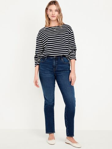 بنطال جينز Old Navy ذو خصر عالي - نيلي داكن in Saudi Arabia