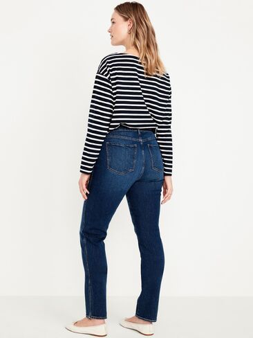 بنطال جينز Old Navy ذو خصر عالي - نيلي داكن in Saudi Arabia