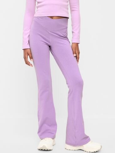 Old Navy High-Waisted PowerChill Crossover Flared Leggings for Girls - LILAC SHADOW in Saudi Arabia