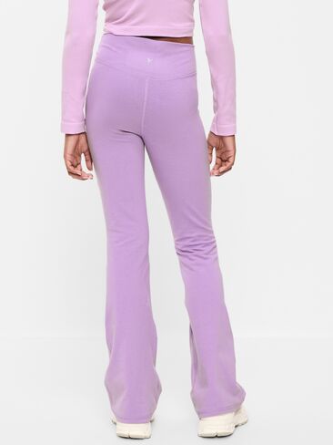 Old Navy High-Waisted PowerChill Crossover Flared Leggings for Girls - LILAC SHADOW in Saudi Arabia