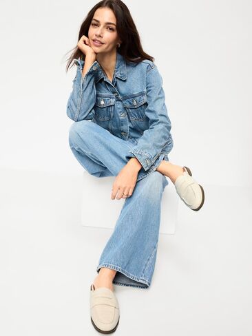 حذاء لوفر ميول من Old Navy للنساء - كتان طبيعي in Saudi Arabia