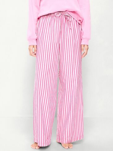 Old Navy Poplin Wide-Leg Pajama Pants - Pink Stripe in Saudi Arabia