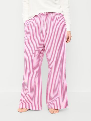 Old Navy Poplin Wide-Leg Pajama Pants - Pink Stripe in Saudi Arabia