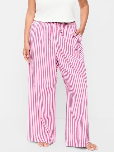 Old Navy Poplin Wide-Leg Pajama Pants - Pink Stripe in Saudi Arabia