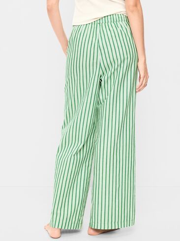 Old Navy Poplin Wide-Leg Pajama Pants - Green Stripe in Saudi Arabia