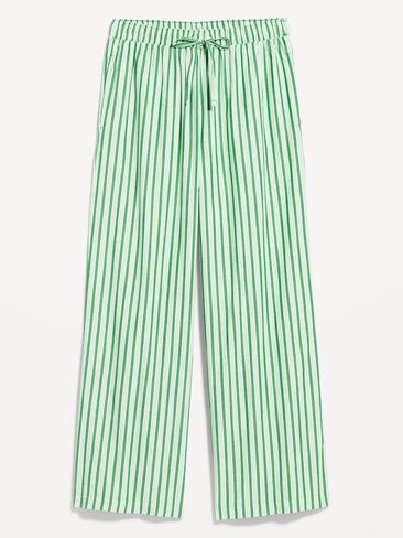 Old Navy Poplin Wide-Leg Pajama Pants - Green Stripe in Saudi Arabia
