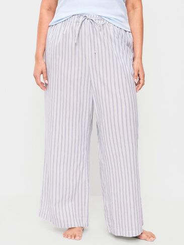 بنطلون بيجامة بوبلين واسع الساق من Old Navy - أزرق in Saudi Arabia