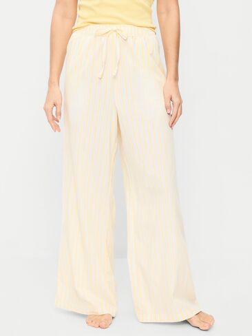 Old Navy Poplin Wide-Leg Pajama Pants - Yellow/Blue Stripe in Saudi Arabia