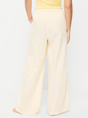 Old Navy Poplin Wide-Leg Pajama Pants - Yellow/Blue Stripe in Saudi Arabia