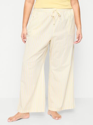 Old Navy Poplin Wide-Leg Pajama Pants - Yellow/Blue Stripe in Saudi Arabia