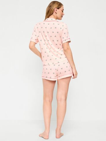 Old Navy Maternity Classic Pajama Short Set - Pink Floral in Saudi Arabia