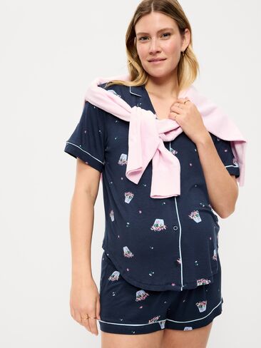 طقم بيجامة كلاسيكية للحوامل من Old Navy - باقة زرقاء in Saudi Arabia