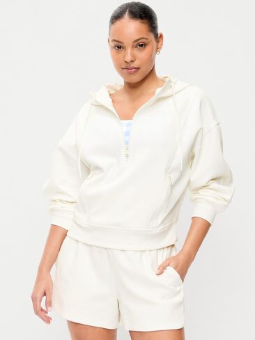 Old Navy Dynamic Fleece Half-Zip Hoodie Sweatshirt - Magnolia in Saudi Arabia