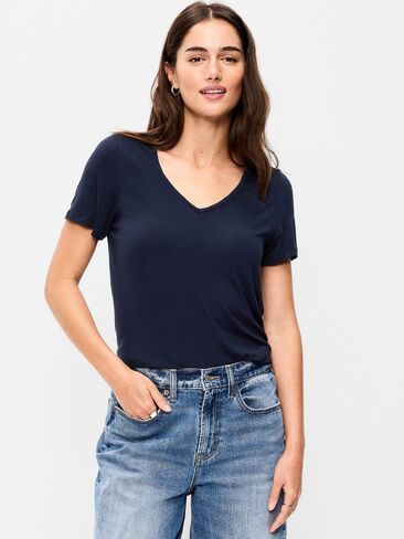 Old Navy Luxe V-Neck T-Shirt - In the Navy in Saudi Arabia