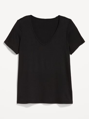 تي شيرت Old Navy Luxe برقبة على شكل حرف V - هيذر أسود فاتح in Saudi Arabia
