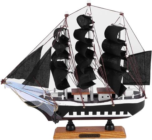 Wood Sailboat Model Decor Min Sailing Boat Nautical Sail Ship Wooden Ship Model Mediterranean Sailboat Ocean Themed Sailing Yacht Miniature for Home Office Room Decoration Photo Props Boat Collection in Saudi Arabia
