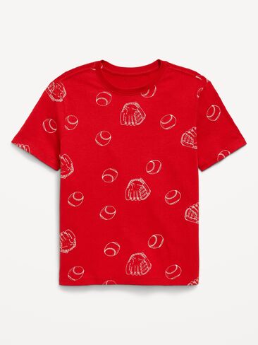 Old Navy Softest Printed Crew-Neck T-Shirt for Boys - RED BASEBALL in Saudi Arabia