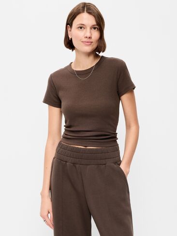 Old Navy Snug Crop T-Shirt - BLACK COFFEE in Saudi Arabia