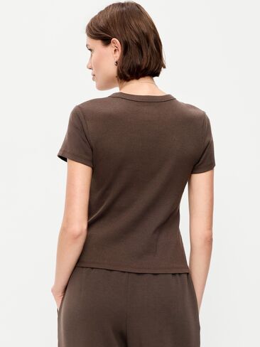 Old Navy Snug Crop T-Shirt - BLACK COFFEE in Saudi Arabia