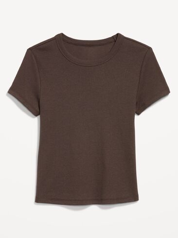 Old Navy Snug Crop T-Shirt - BLACK COFFEE in Saudi Arabia