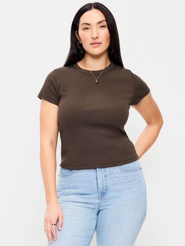 Old Navy Snug Crop T-Shirt - BLACK COFFEE in Saudi Arabia