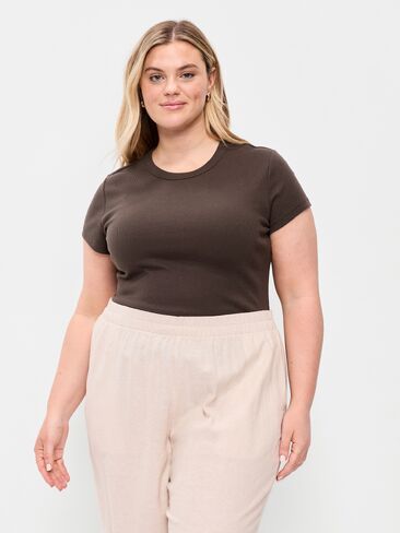 Old Navy Snug Crop T-Shirt - BLACK COFFEE in Saudi Arabia