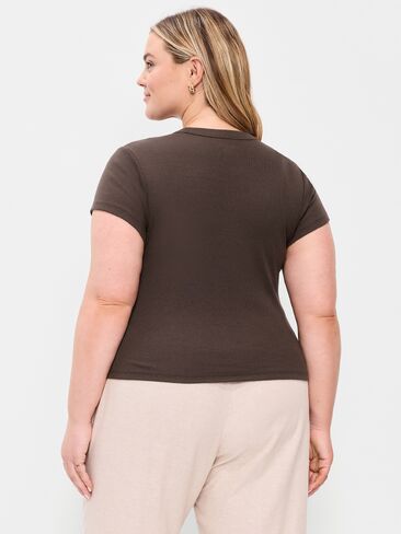 Old Navy Snug Crop T-Shirt - BLACK COFFEE in Saudi Arabia