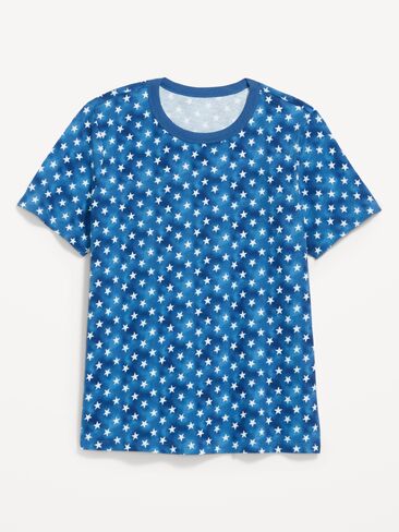 تي شيرت مطبوع برقبة دائرية من Old Navy EveryWear - نجوم باللون الأبيض الداكن in Kuwait