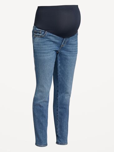 بنطلون جينز Old Navy بجزء كامل من الجينز القديم للحوامل - غسيل متوسط in Kuwait