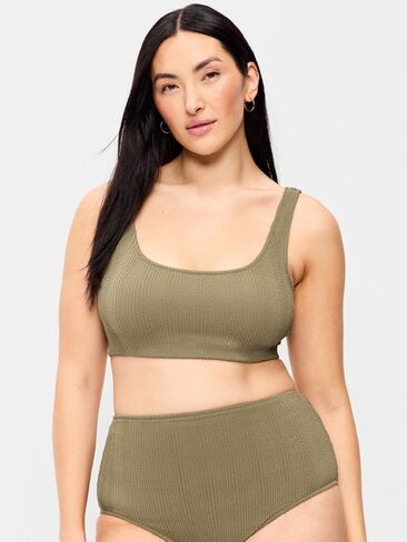 Old Navy Ribbed Scoop-Neck Swim Top - KOMBU in Saudi Arabia
