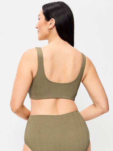 Old Navy Ribbed Scoop-Neck Swim Top - KOMBU in Saudi Arabia