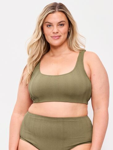 Old Navy Ribbed Scoop-Neck Swim Top - KOMBU in Saudi Arabia