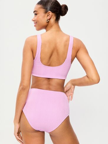 Old Navy Ribbed Scoop-Neck Swim Top - WILD ASTER in Saudi Arabia