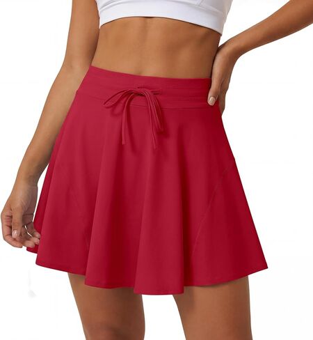 Caracilia Womens Tennis Skirts Athletic Mini Skort 2026 High Waisted Drawstring Golf Workout Pickleball Skirt Built in Shorts in Saudi Arabia