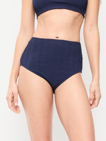 قطعة سفلية بيكيني مضلعة عالية الخصر من Old Navy - Lost at Sea Navy in Saudi Arabia