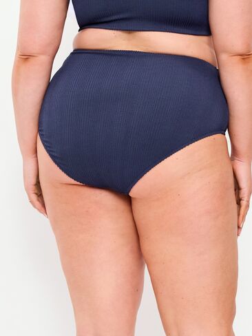 قطعة سفلية بيكيني مضلعة عالية الخصر من Old Navy - Lost at Sea Navy in Saudi Arabia