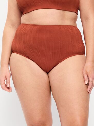قطعة سفلية بيكيني مضلعة عالية الخصر من Old Navy - RUSSET MOON in Saudi Arabia